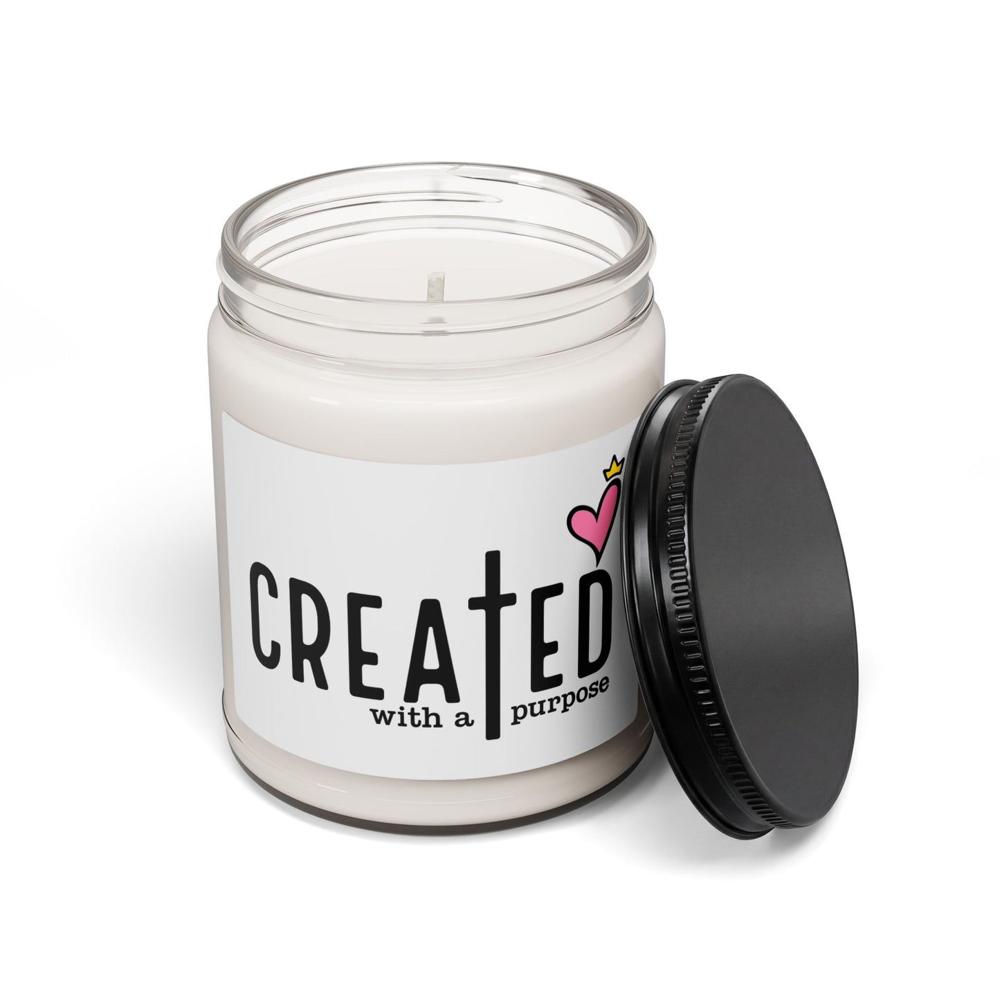 Soy Candle — "Created with a Purpose" Inspirational 9oz Scented Jar