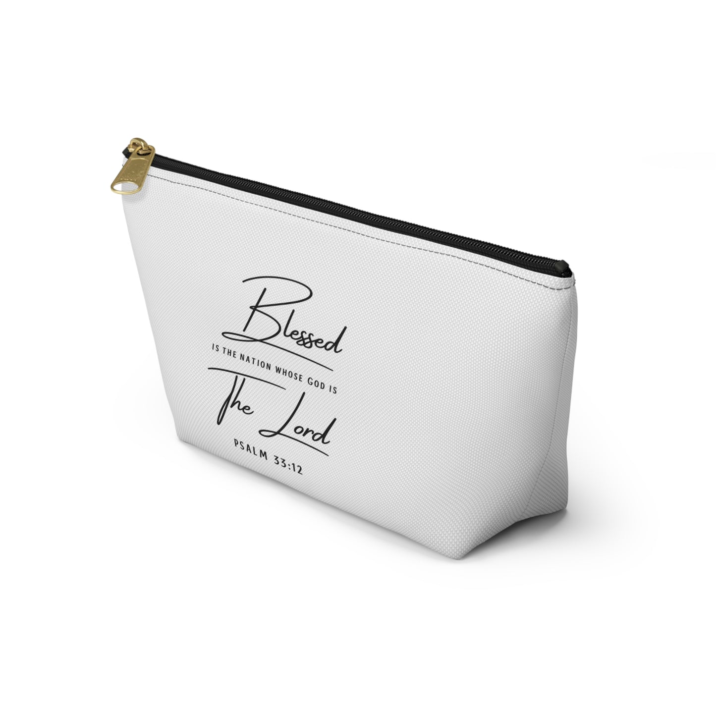 Blessed The Lord Psalm 33:12 Accessory Pouch