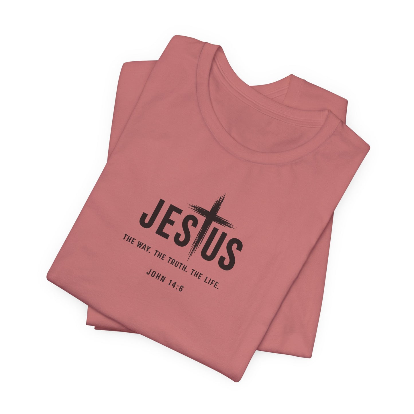 Jesus Cross T‑Shirt - "Jesus: The Way the Truth the Life" Bible Verse Tee (John 14:6)