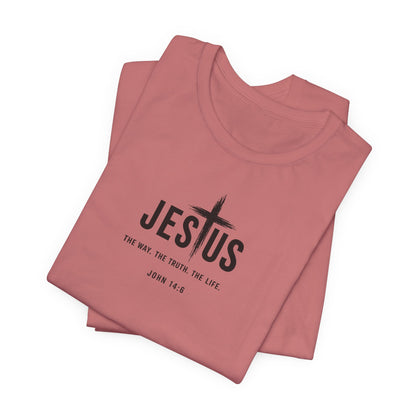 Jesus Cross T‑Shirt - "Jesus: The Way the Truth the Life" Bible Verse Tee (John 14:6)