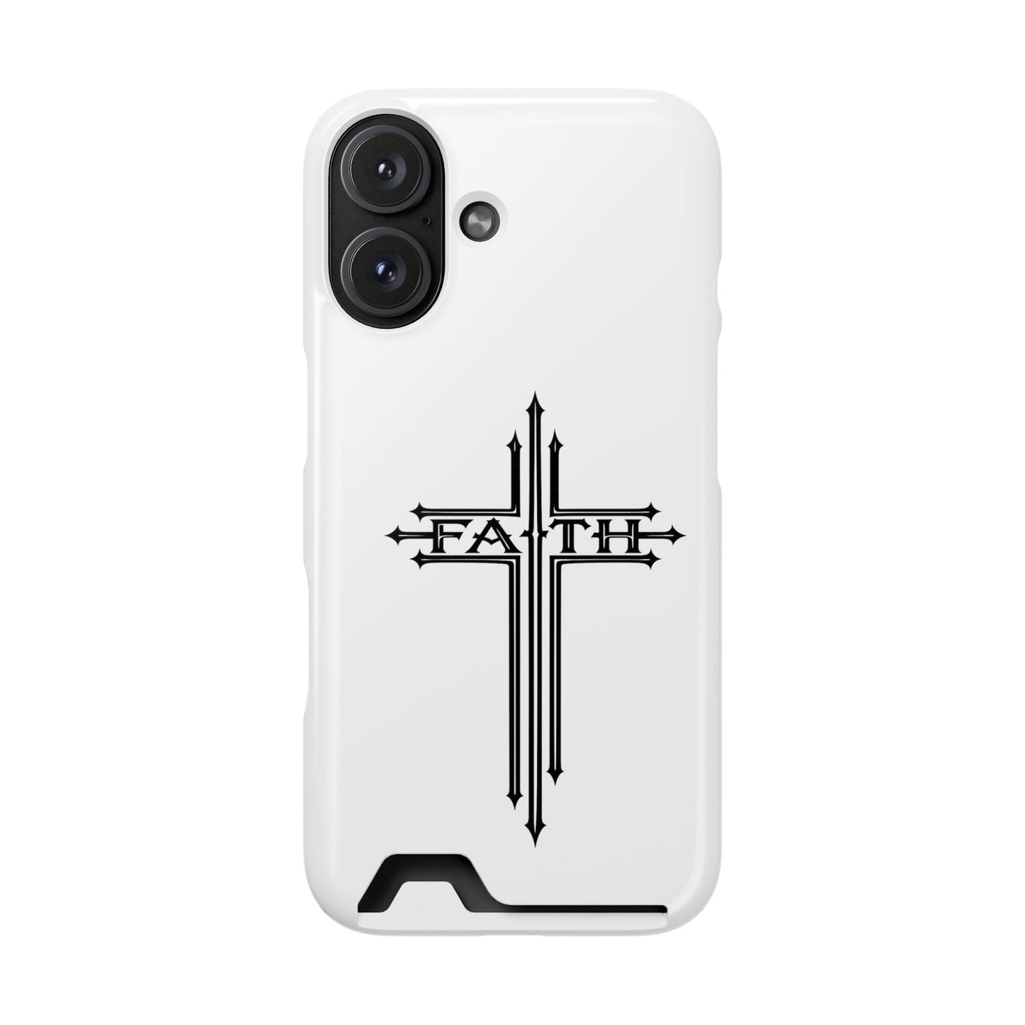 Faith Cross Phone Case with Card Holder — Slim Protective Wallet Case