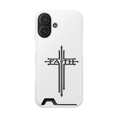 Faith Cross Phone Case with Card Holder — Slim Protective Wallet Case