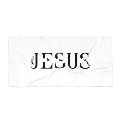 Jesus Beach Towel — "Jesus is the Savior" Christian Faith Towel