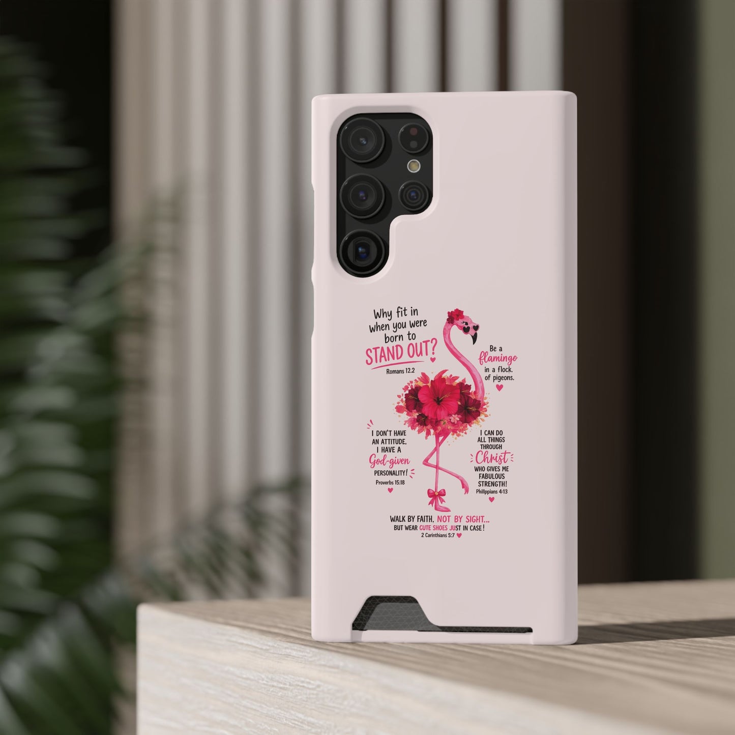 Flamingo 'Stand Out' Phone Card Case — Slim Wallet iPhone Case