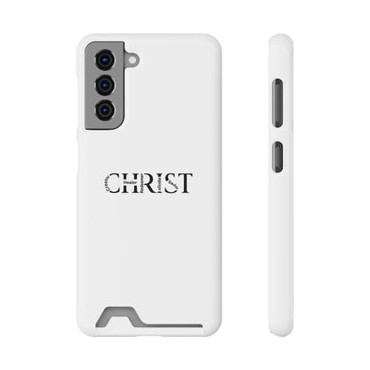 Christian Phone Card Case — Minimal 'CHRIST' Text Wallet Phone Case