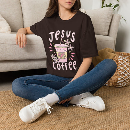 Jesus & Coffee T-Shirt — Cute Pastel Faith Graphic Tee