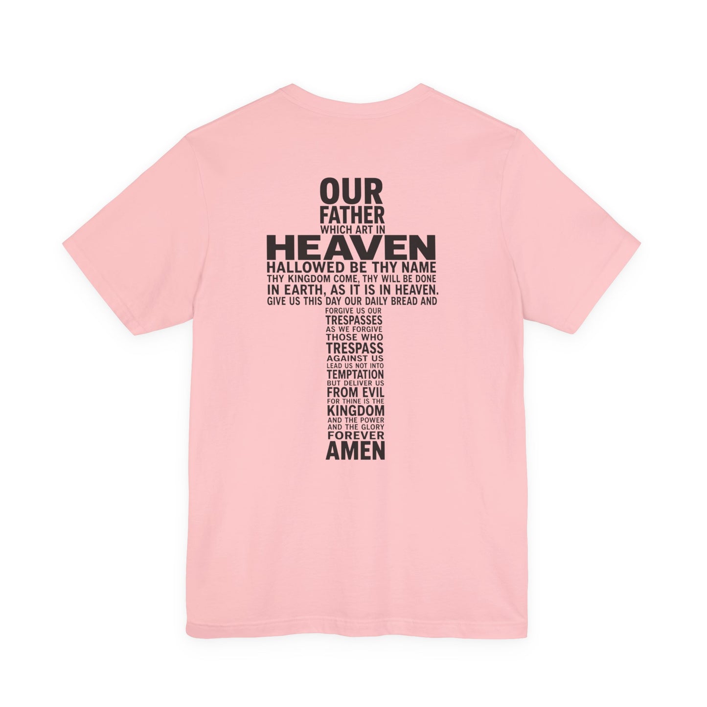 Faith Cross T‑Shirt — 'Our Father' Prayer Typography Tee
