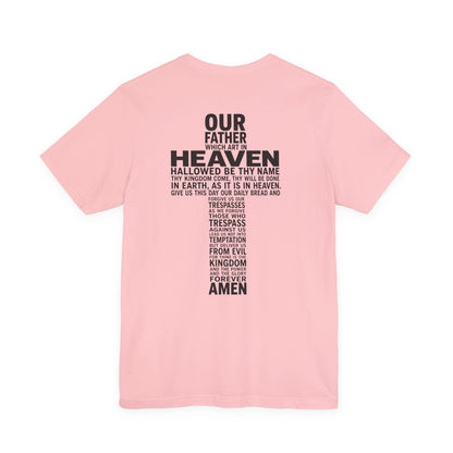 Faith Cross T‑Shirt — 'Our Father' Prayer Typography Tee