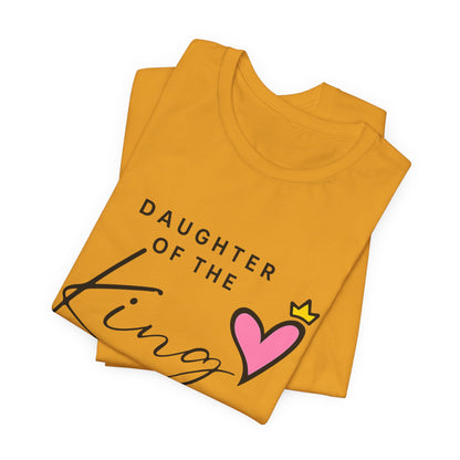 Daughter of the King T-Shirt — Faith-Based Christian Tee with Heart Crown Design