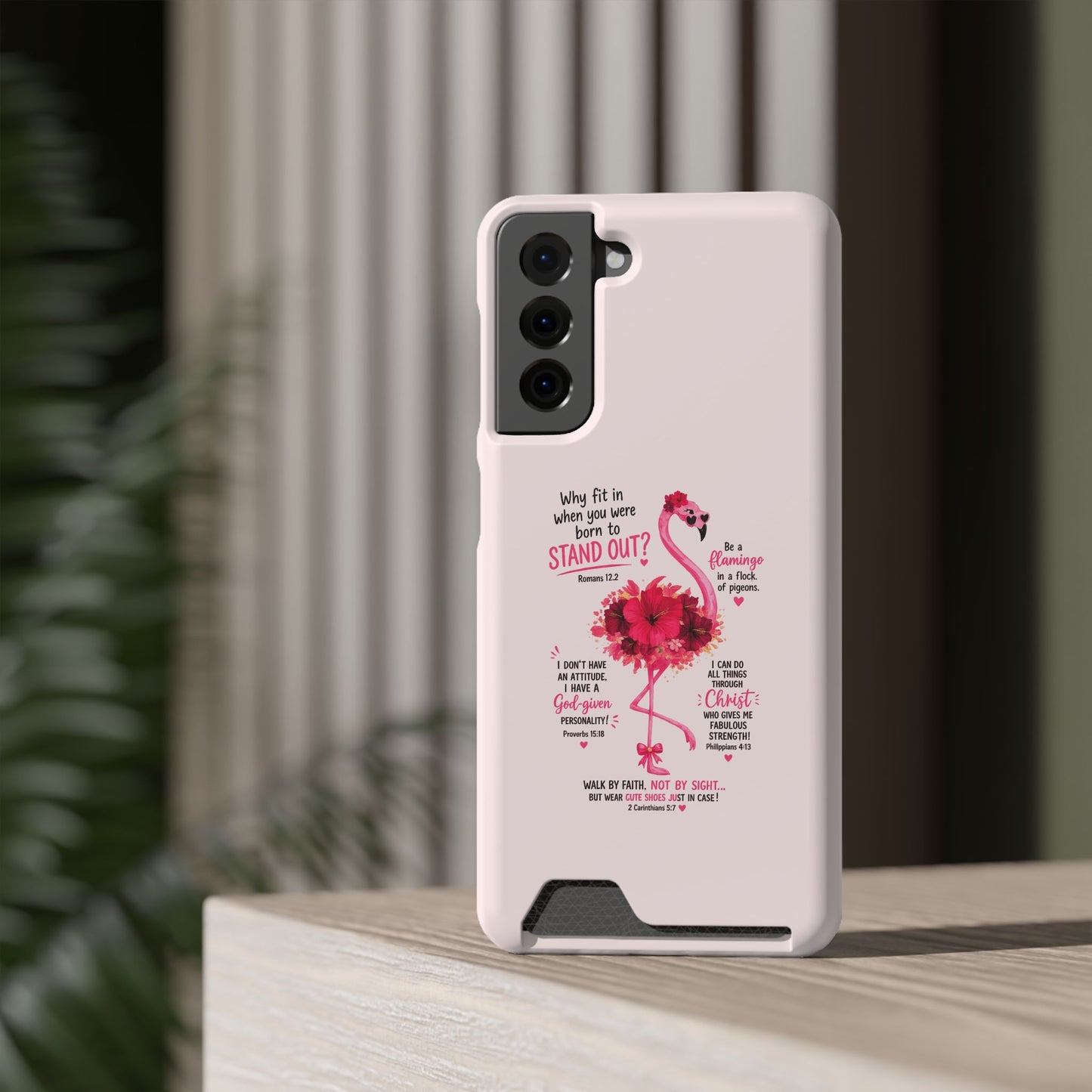 Flamingo 'Stand Out' Phone Card Case — Slim Wallet iPhone Case