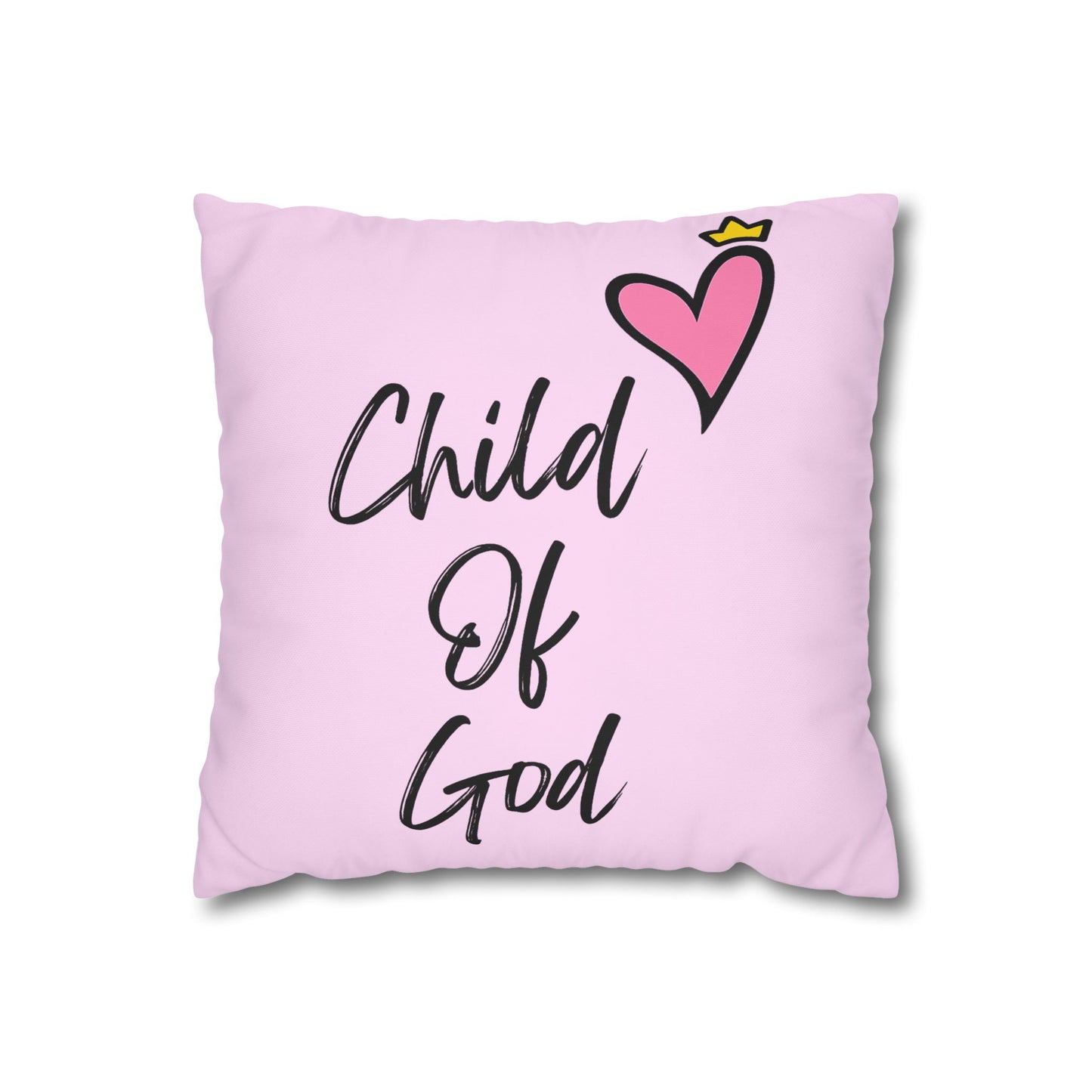 Riding with Jesus Square Pillowcase — Faith Beetle Car Design ("Riding with Jesus & a Full Tank of Faith")
