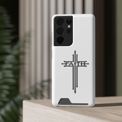 Faith Cross Phone Case with Card Holder — Slim Protective Wallet Case