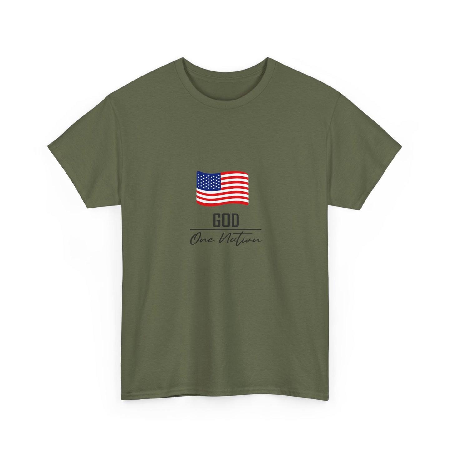 T-Shirt — American Flag "God Over Nation" Patriotic Faith Tee