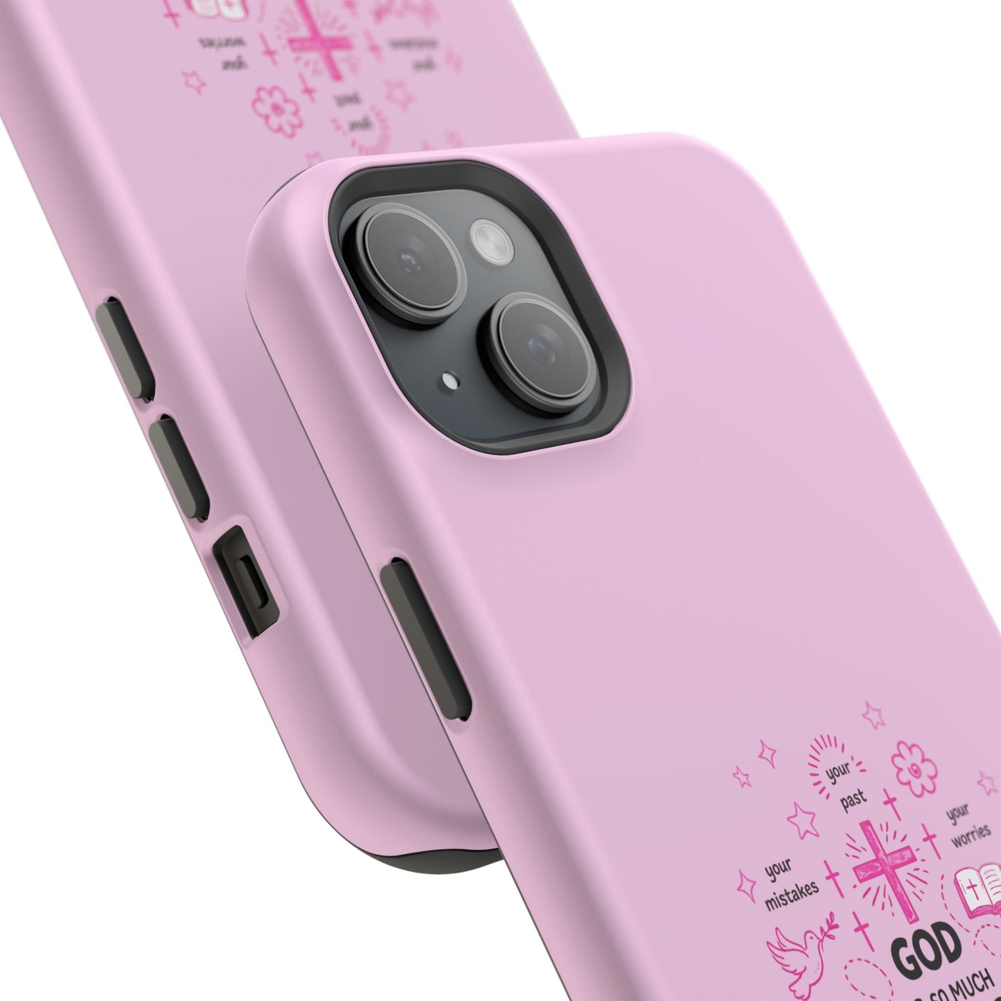Pink Faith Phone Case — "God Is So Much Bigger Than..." Magnetic Impact-Resistant Case