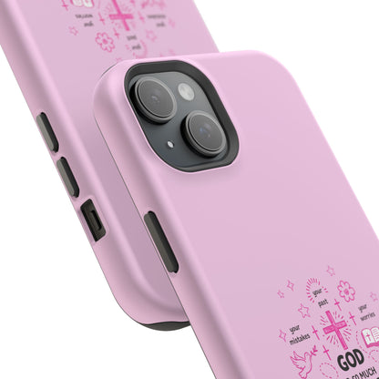Pink Faith Phone Case — "God Is So Much Bigger Than..." Magnetic Impact-Resistant Case
