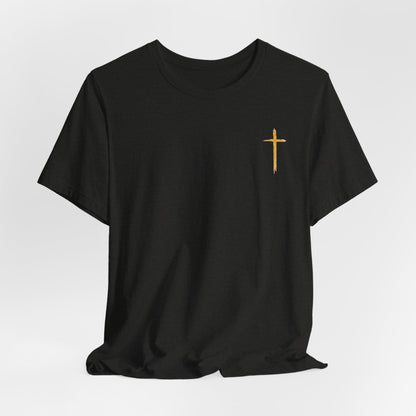Christian Cross T-Shirt — "Do Not Be Deceived, Bad Company Ruins Good Morals" (1 Corinthians 15:33)