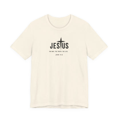 Jesus Cross T‑Shirt - "Jesus: The Way the Truth the Life" Bible Verse Tee (John 14:6)