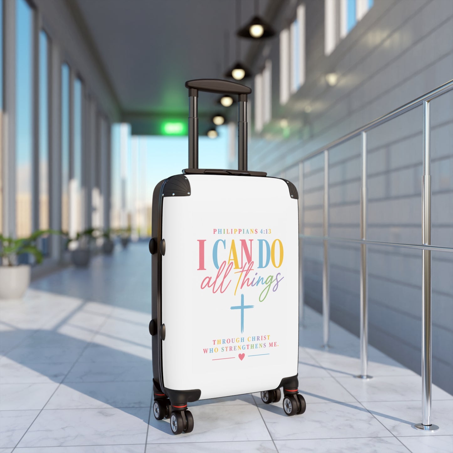 Inspirational "I Can Do All Things" Carry-On Suitcase – Christian Travel Luggage (Philippians 4:13)