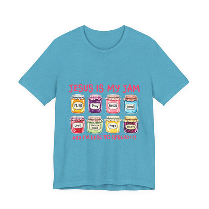 Christian T-Shirt — "Jesus Is My Jam" Jam Jar Graphic Tee