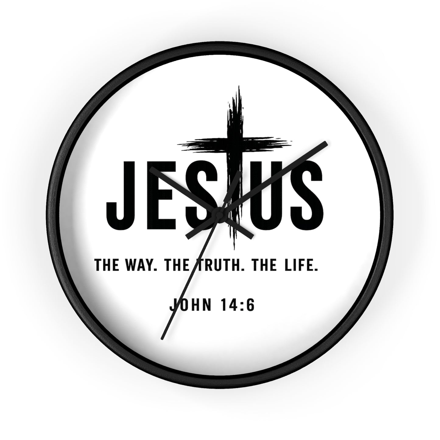 Jesus Wall Clock — "The Way. The Truth. The Life." John 14:6 Christian Decorative Clock