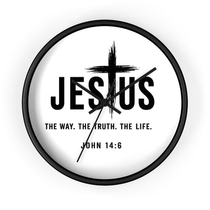 Jesus Wall Clock — "The Way. The Truth. The Life." John 14:6 Christian Decorative Clock