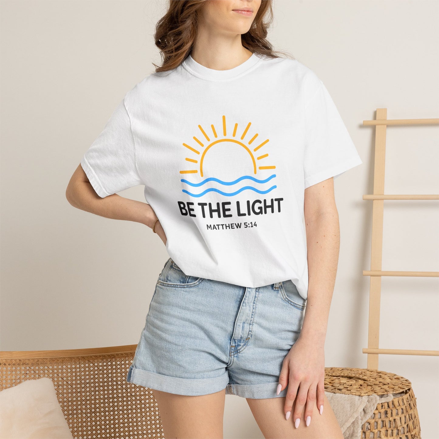 Be The Light T-Shirt — Christian Faith Tee (Matthew 5:14)