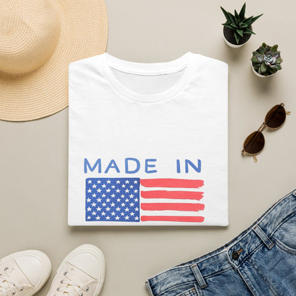 Made in U.S.A. T-Shirt — American Flag Graphic Tee