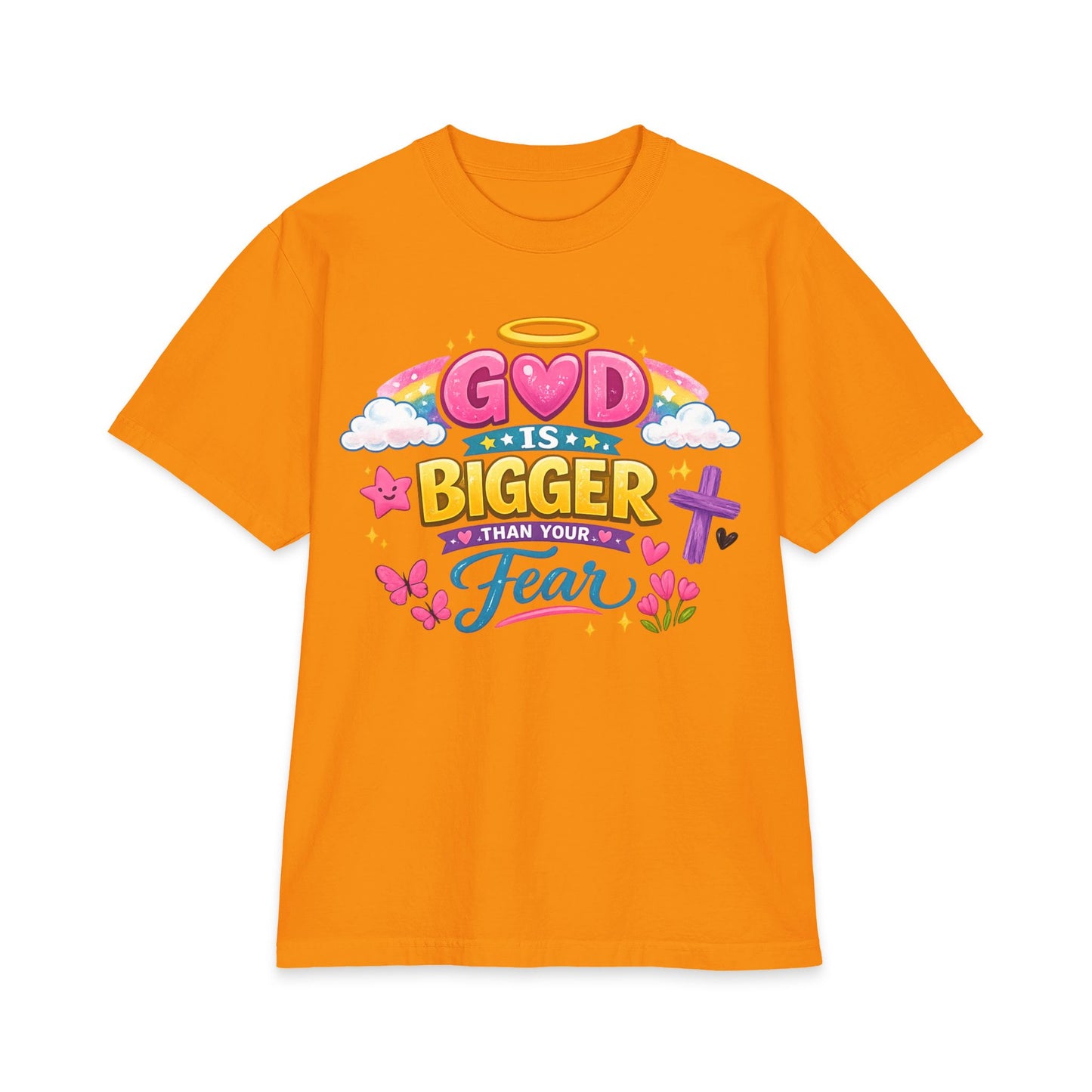 Faith Graphic T-Shirt — "God Is Bigger Than Your Fear" Inspirational Christian Tee