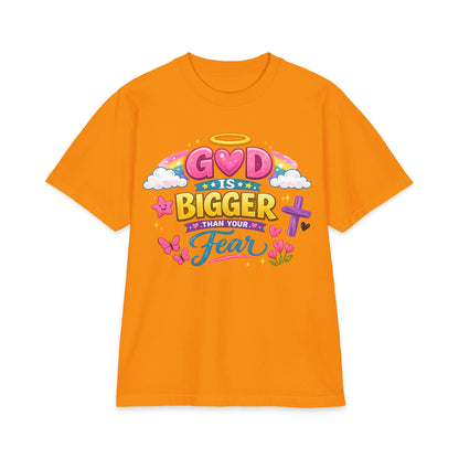 Faith Graphic T-Shirt — "God Is Bigger Than Your Fear" Inspirational Christian Tee