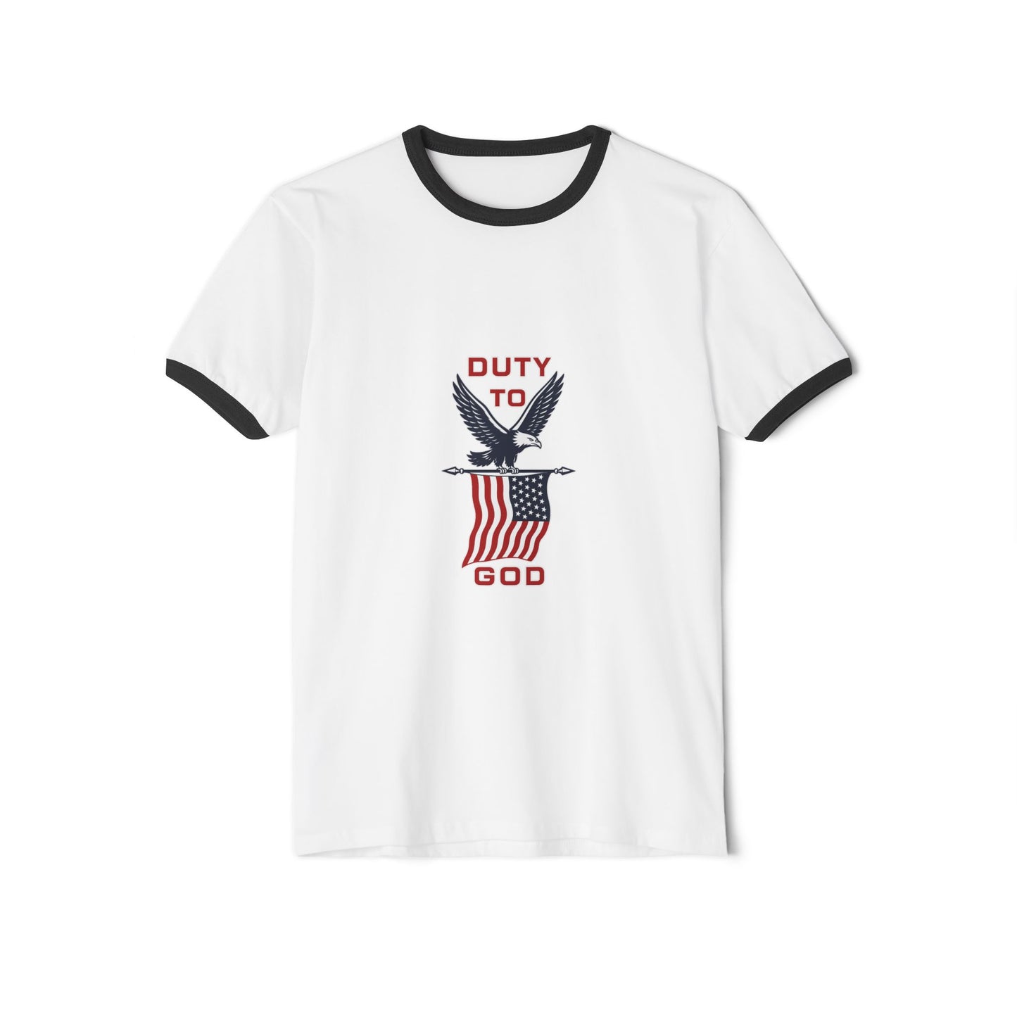 Duty to God Eagle Flag Ringer T-Shirt