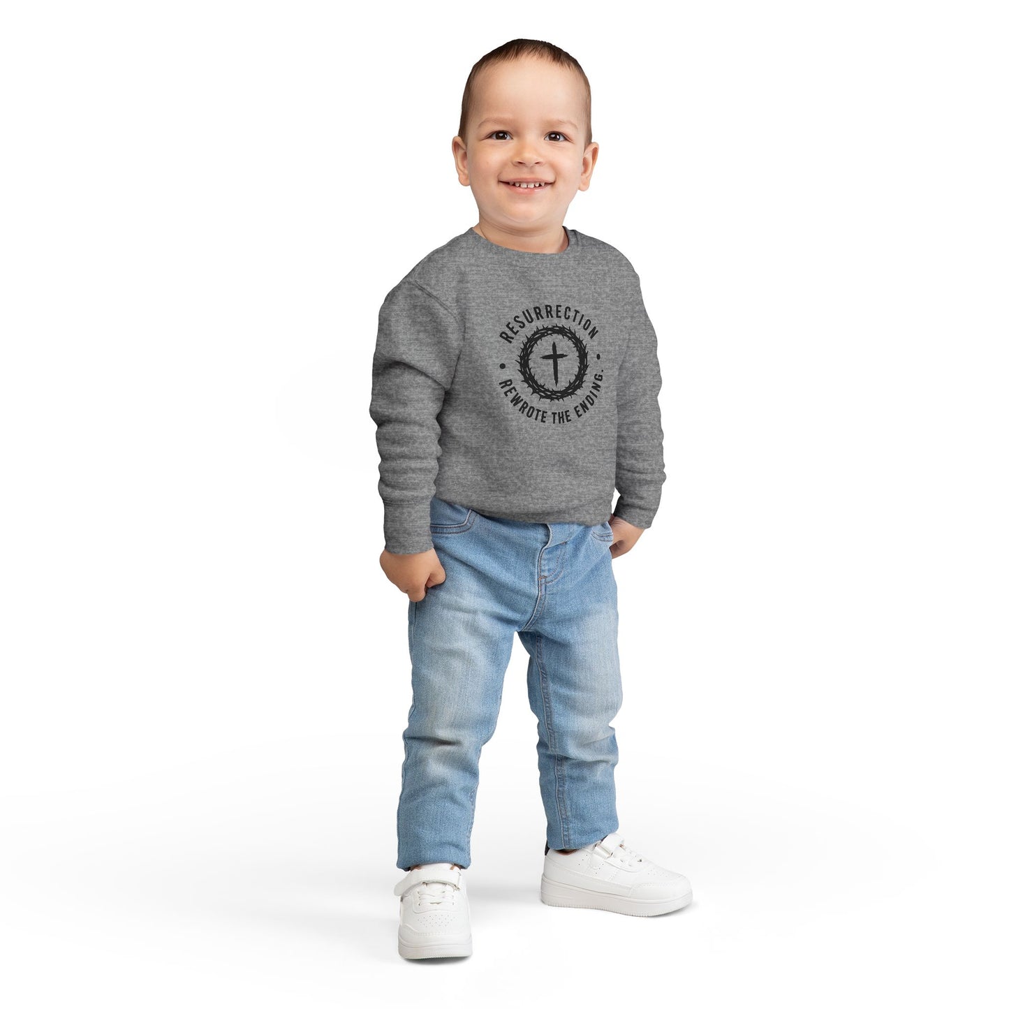 Resurrection Cross Toddler Sweatshirt — Religious Easter Kids Pullover