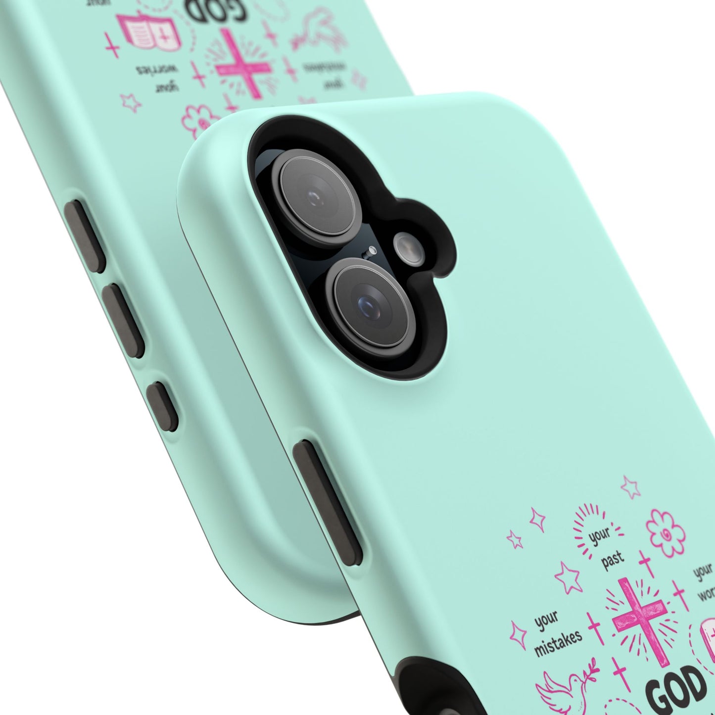 Mint Christian Phone Case — "God Is So Much Bigger Than..." Magnetic Impact-Resistant