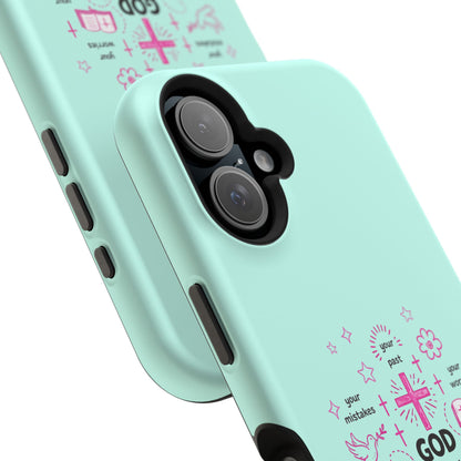Mint Christian Phone Case — "God Is So Much Bigger Than..." Magnetic Impact-Resistant
