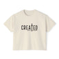 Created with a Purpose Women's Boxy Tee — Inspirational Christian Graphic Shirt