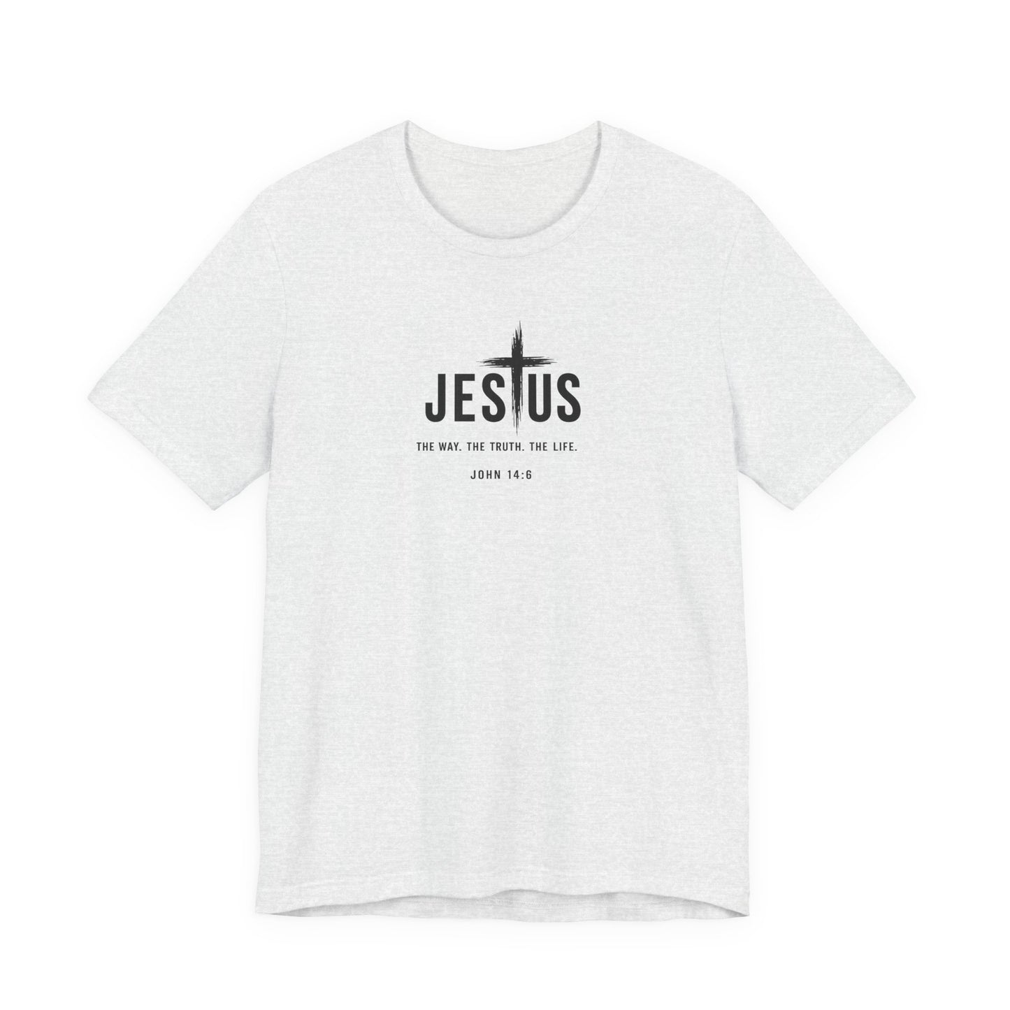 Faith Over Everything Christian Tee — "Jesus" Cross Design, John 14:6 Inspirational Shirt