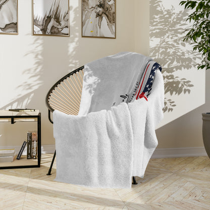 God Bless America Velveteen Blanket – Patriotic Eagle with Psalm 33:12