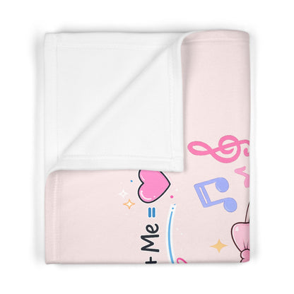 Christian Baby Blanket — "Jesus + Me" Pink Music & Bible Soft Fleece Throw