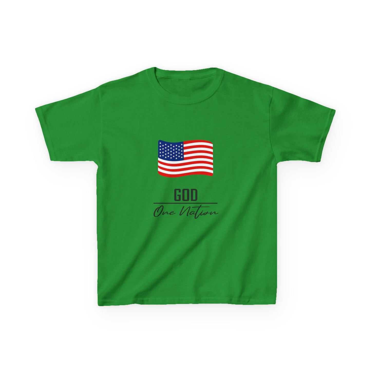 UNISEX Kids Tee — American Flag 'God One Nation' Patriotic T‑Shirt