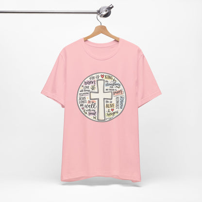 Christian Cross Faith T-Shirt — He Is Risen Inspirational Graphic Tee