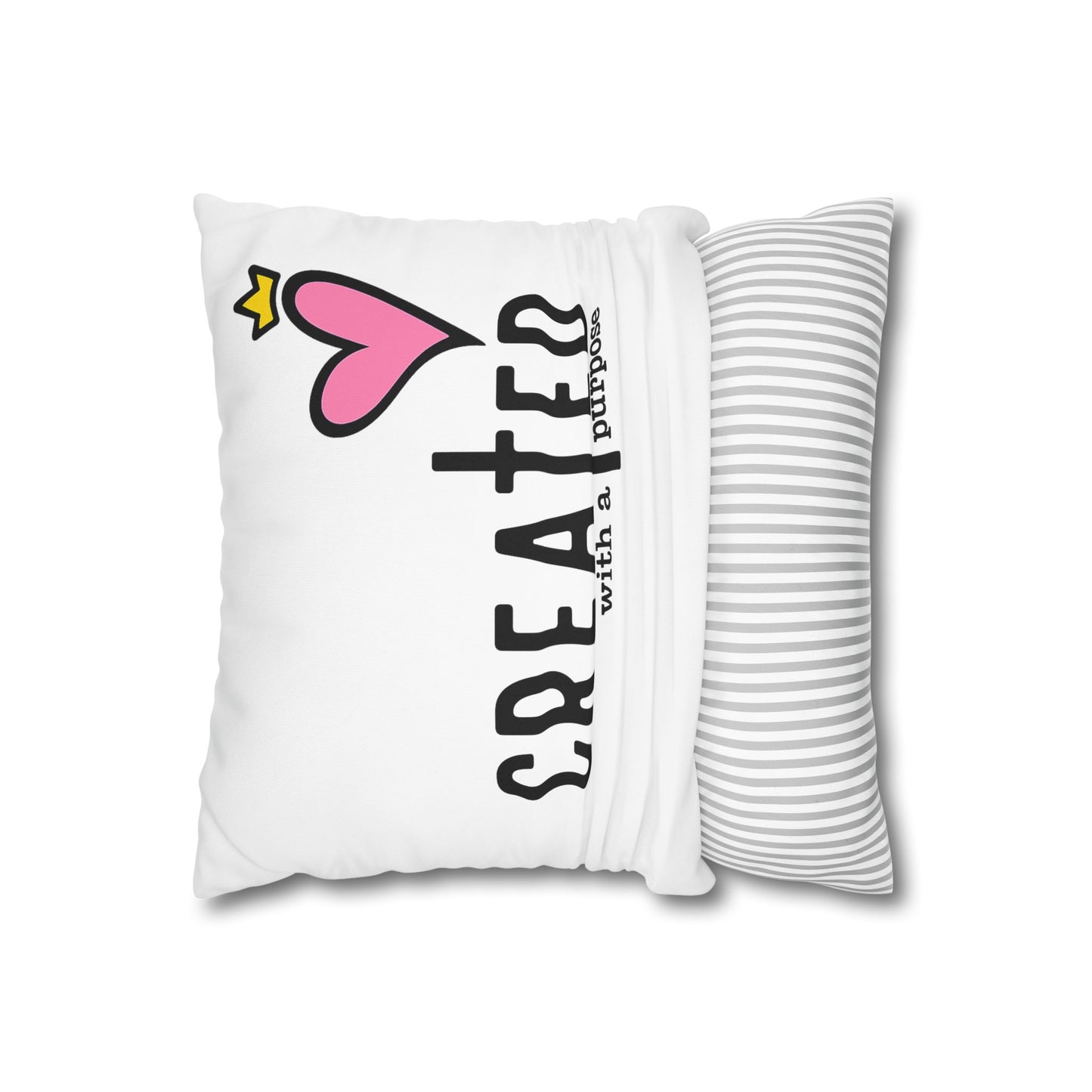 Created With A Purpose Square Pillowcase – Christian Inspirational Decorative Pillow