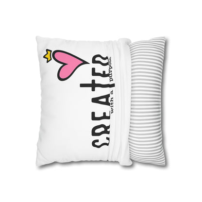 Created With A Purpose Square Pillowcase – Christian Inspirational Decorative Pillow