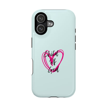 Phone Case — "Child of God" Pink Heart Magnetic Impact-Resistant