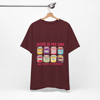 Christian T-Shirt — "Jesus Is My Jam" Jam Jar Graphic Tee