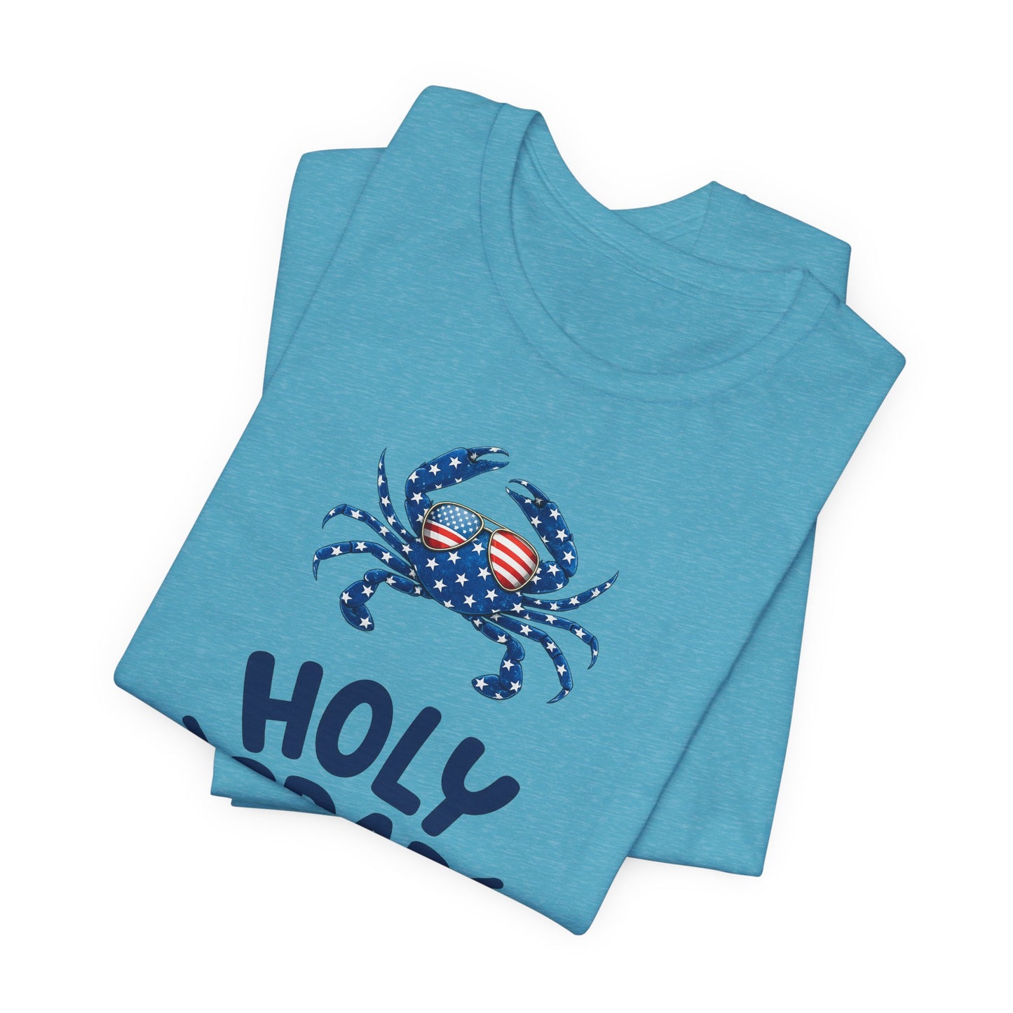 Holy Crab God Is Good T-Shirt — Patriotic Blue Crab Graphic Tee