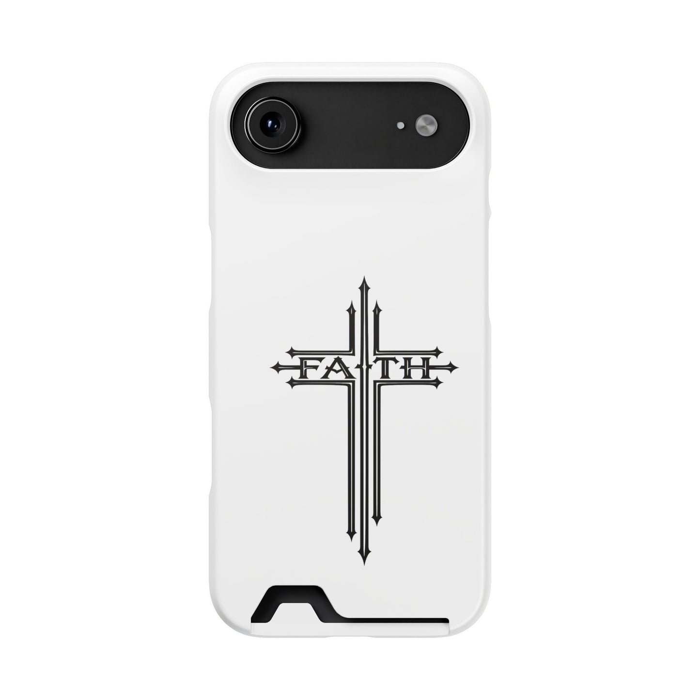 Faith Cross Phone Case with Card Holder — Slim Protective Wallet Case
