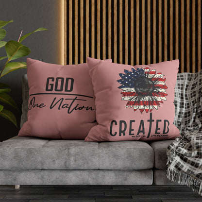 CREATED WITH A PURPOSE & GOD UNDER ONE NATION Canvas Pillowcase