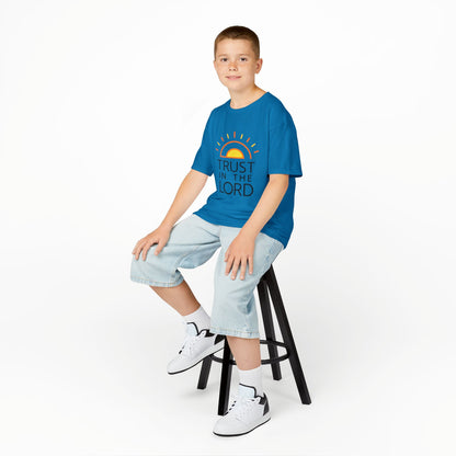 UNISEX Kids T-Shirt — "Trust in the Lord" Sun Graphic Christian Tee