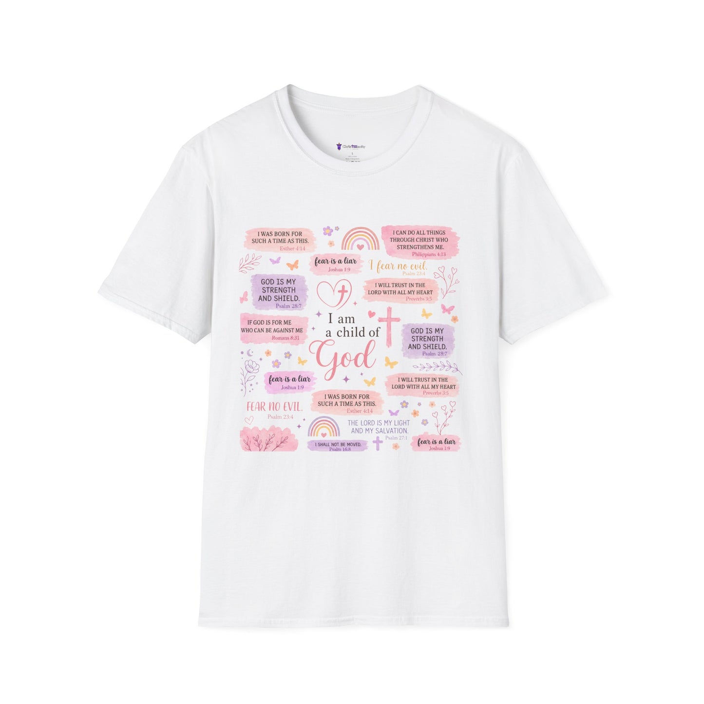 Christian Inspirational T-Shirt — “I am a child of God” Pink Scripture Tee