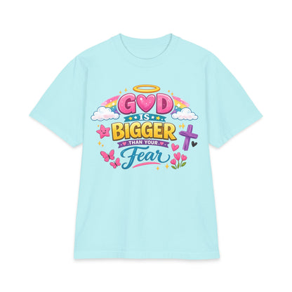 Faith Graphic T-Shirt — "God Is Bigger Than Your Fear" Inspirational Christian Tee