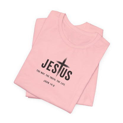 Jesus Cross T‑Shirt - "Jesus: The Way the Truth the Life" Bible Verse Tee (John 14:6)